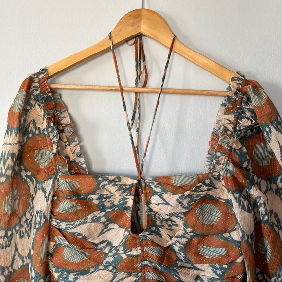 ULLA JOHNSON Naiya Dress Metallic Ruffle Mini $595 NWOT Size 6 - Picture 4 of 7